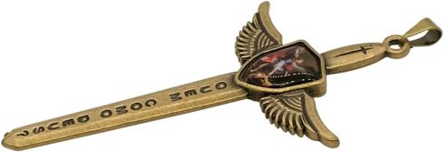 Saint Michael Sword Pendant | 3" Tall | Quem Como Deus | Patron Saint of Police and Soldiers | Great Catholic Gift for First Holy Communion and Confirmation in Saudi Arabia