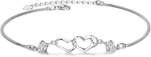 EVERU Infinity Bracelets/Anklets for Women,Sterling Silver Heart Bracelets/Anklets for Girlfriend,Mother's Day,Christmas Gifts in Saudi Arabia