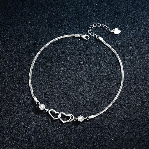 EVERU Infinity Bracelets/Anklets for Women,Sterling Silver Heart Bracelets/Anklets for Girlfriend,Mother's Day,Christmas Gifts in Saudi Arabia