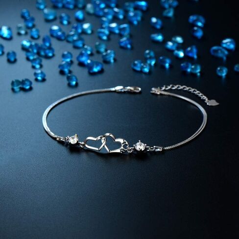 EVERU Infinity Bracelets/Anklets for Women,Sterling Silver Heart Bracelets/Anklets for Girlfriend,Mother's Day,Christmas Gifts in Saudi Arabia