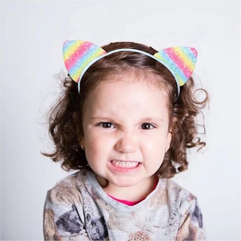 Luhiew 6pcs Glitter Cat Ears Headbands and 6pcs Sequins Cat Ears Headbands, Cute Animal Cat Costume Props for Daily and Dress Up Party in Kuwait