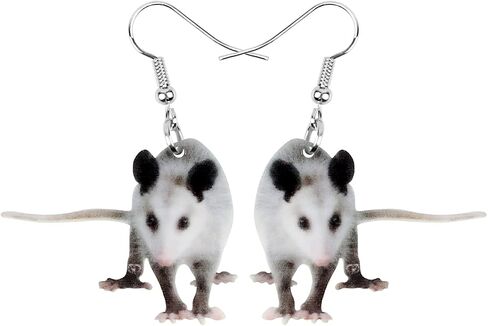 LONYOO Acrylic Adorable Possum Earrings Dangle Charms Opossum Jewelry for Women Girls Possum Gifts in Saudi Arabia