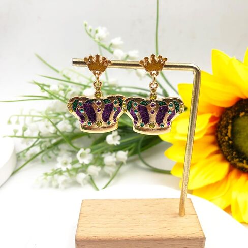 Mardi Gras Earrings for Women Girls,Mardi Gras Dangle Earrings Purple Green and Gold Carnival Earrings Mardi Gras Accessories Mardi Gras Jewelry Gifts in Saudi Arabia