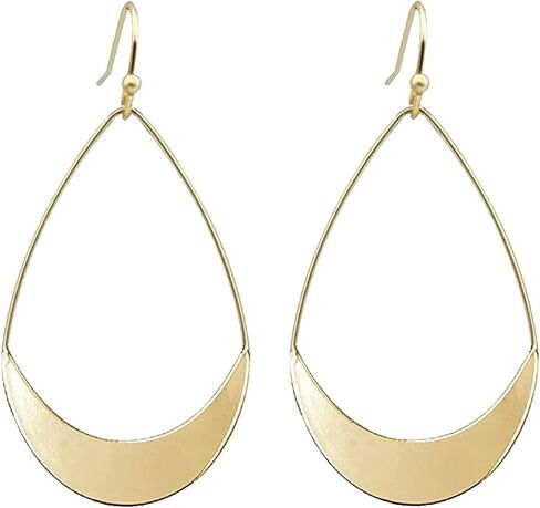 MALOYANVE Teardrop Earrings for Women Girls Boho Fashion Large Gold Silver Waterdrop Simple Lightweight Hollow Metal Drop Dangle Statement Earrings Jewelry Gifts in Saudi Arabia