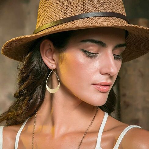 MALOYANVE Teardrop Earrings for Women Girls Boho Fashion Large Gold Silver Waterdrop Simple Lightweight Hollow Metal Drop Dangle Statement Earrings Jewelry Gifts in Saudi Arabia
