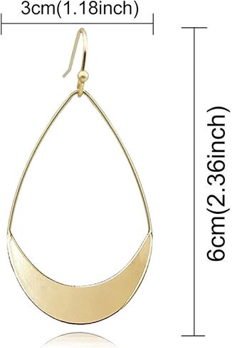 MALOYANVE Teardrop Earrings for Women Girls Boho Fashion Large Gold Silver Waterdrop Simple Lightweight Hollow Metal Drop Dangle Statement Earrings Jewelry Gifts in Saudi Arabia