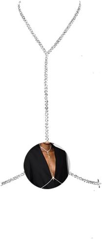 Blindery Sexy Body Chains Rhinestone Body Jewelry Shiny Crystal Chest Chain Sparkling Necklace Party for Women and Girls in Saudi Arabia