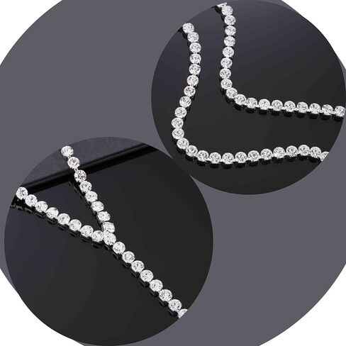 Blindery Sexy Body Chains Rhinestone Body Jewelry Shiny Crystal Chest Chain Sparkling Necklace Party for Women and Girls in Saudi Arabia