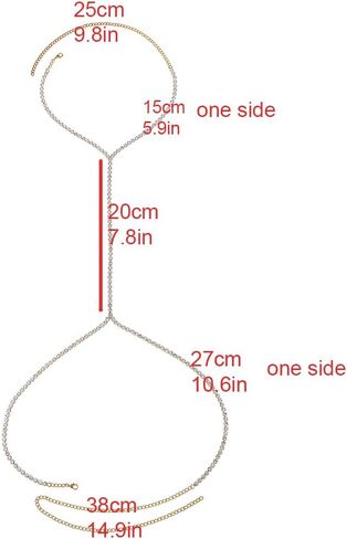 Blindery Sexy Body Chains Rhinestone Body Jewelry Shiny Crystal Chest Chain Sparkling Necklace Party for Women and Girls in Saudi Arabia