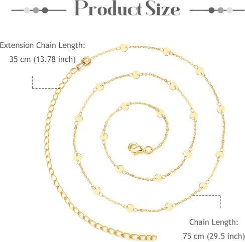 FIASASO 6 قطعة سلسلة الخصر 18K مطلية بالذهب سلسلة البطن للنساء قابل للتعديل حجر الراين حبة بيكيني الجسم سلسلة مجوهرات للشاطئ الصيف in Kuwait