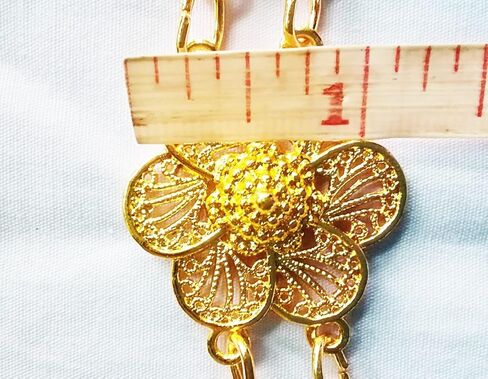 بون باند حزام مطلي بالذهب بنمط ياسمين فينتاج تايلاندي للنساء، فستان زفاف تقليدي بسلسلة عصرية للرقص التايلاندية بطول 40-41 انش، قطعة واحدة، ذهبي، الطول 40 انش/ 102 سم., ذهبي in Kuwait