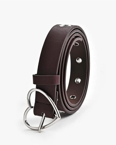 Caiyao Vintage Multicolor Hollow Heart Buckle Faux Leather Wide Waist Belt Peach Love Metal Buckle Straps for Women Girl in Saudi Arabia
