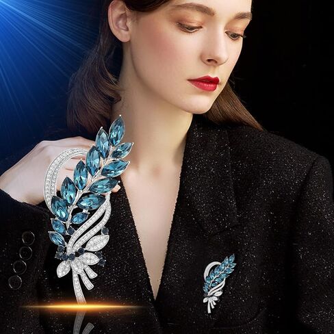 UNVAK Flower Brooches for Women Rhinestone Flower Brooch Pin Flower Lapel Pins Birthday Jewelry Valentine's Day Gifts for Wife Mother BFF in Saudi Arabia