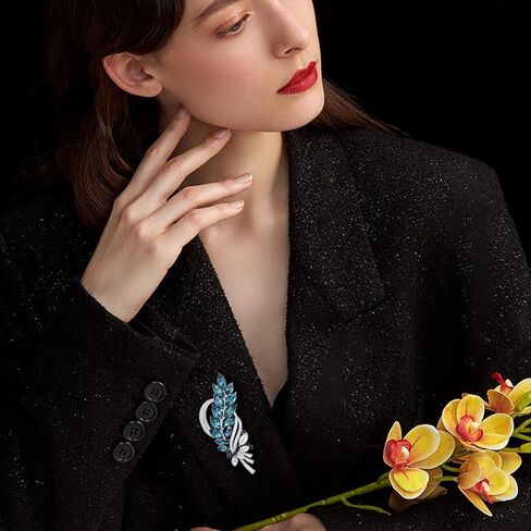 UNVAK Flower Brooches for Women Rhinestone Flower Brooch Pin Flower Lapel Pins Birthday Jewelry Valentine's Day Gifts for Wife Mother BFF in Saudi Arabia