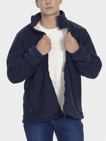 PAODIKUAI Men's Fleece Zip-Up Jacket Workout Fleece Jackets Full Zip Wool Warm Thick Coats with Pockets in Saudi Arabia
