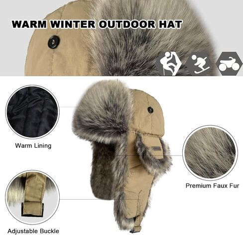 قبعة الصياد الشتوية للرجال والنساء قبعة الشتاء من الفرو الصناعي قبعة Ushanka قبعة منفوخة in Saudi Arabia