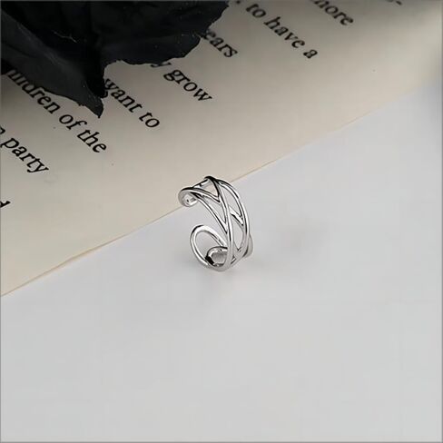 Besyvvin 4pcs Ear Cuff for Women Stainless Steel Fake Non Piercing Clips on Helix Cartilage Earrings with Cross CZ Butterfly in Saudi Arabia