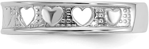 Jewels By Lux 14k White Gold Polished w/Hearts Toe Ring in Saudi Arabia