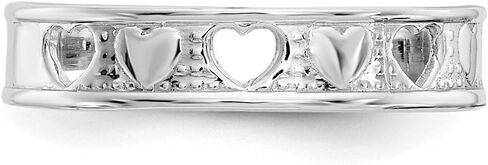 Jewels By Lux 14k White Gold Polished w/Hearts Toe Ring in Saudi Arabia