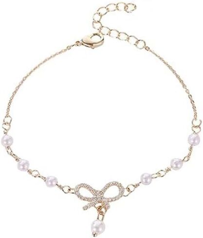GLOYER 18k bow pearl bracelet, versatile accessory for best friends and friends in Kuwait