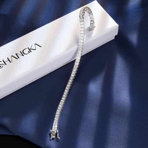 SHKA 925 الفضة الاسترليني الأميرة ساحة قطع سوار التنس 18K سوار المرأة تشيكوسلوفاكيا أساور سوار الزفاف مع 3x3mm إثارة مكعب زركونيا الحجر in Kuwait