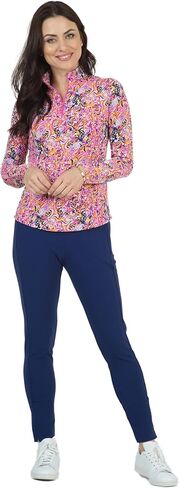 IBKUL Athleisure Wear واقي من الشمس UPF 50+ Icefil Cooling Tech Marissa طباعة كم طويل رقبة وهمية - 10656 in Kuwait