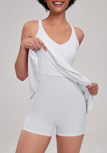 gofiep Womens Tennis Golf Dress with Open-Back Waistband Shorts Pockets Workout Athletic Dresses in Saudi Arabia