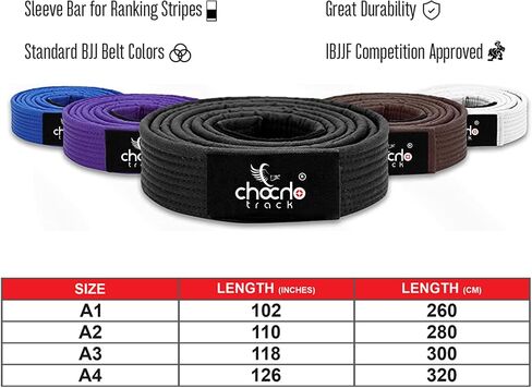 ChoCho Track Jiu Jitsu BJJ Belts Brazilian Adult A1 A2 A3 A4 Black Brown Purple Blue White in Saudi Arabia