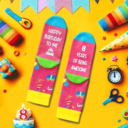 Zmart Gifts for 8 Year Old Girls Boys, 8th Birthday Gifts, Gifts for Boys Girls age 8, Crazy Silly Funny Socks for Kids, Kids Novelty Socks in Saudi Arabia