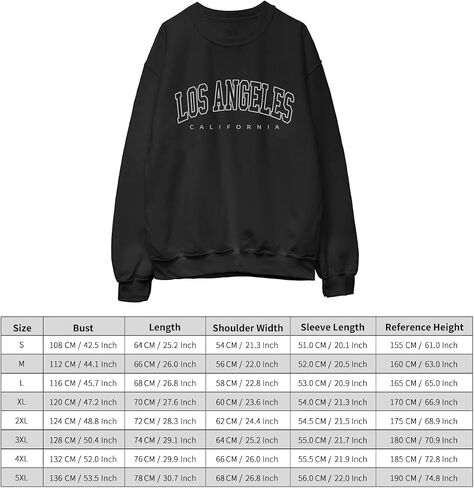 SEGORTS Women Oversized Sweatshirt Los Angeles California New York Crewneck Long Sleeve Casual Vintage Graphic Pullover Tops in Saudi Arabia