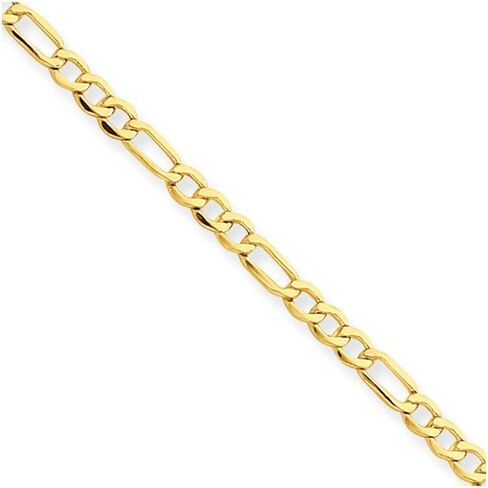 Diamond2Deal 14k Yellow Gold 2.50mm Figaro Anklet Chain Necklace 10" for Women, 10 inches in Saudi Arabia