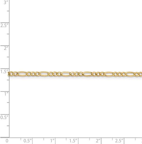 Diamond2Deal 14k Yellow Gold 2.50mm Figaro Anklet Chain Necklace 10" for Women, 10 inches in Saudi Arabia