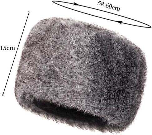 Unisex Russian Ushanka Cossack Trapper Hat Faux Rabbit Fur Trooper Hat Fuzzy Furry Hunting Hat Winter Outdoor Warm Skiing Cap in Kuwait