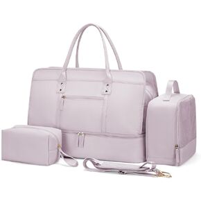 Weekender Bags for Women,Travel Duffel Bag Personal Item Bag with Shoes Compartment,Overnight Carry On Bag with Wet Pocket, Travel Bag 3Pcs Set