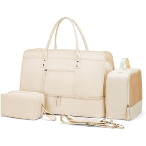 Weekender Bags for Women,Travel Duffel Bag Personal Item Bag with Shoes Compartment,Overnight Carry On Bag with Wet Pocket, Travel Bag 3Pcs Set in Kuwait