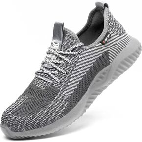 Furuian Steel Toe Shoes for Men Comfortable Safety Shoes Non Slip Steel Toe Sneakers Warehouse Industry Contstruction Mens Work Shoes
