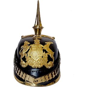 AnNafi® German Pickelhaube Helmet | Leather Pickelhaube Imperial Prussian Helmet |Brass Military Officer Spiked Top Men’s Costume | WWI & WWII Helmets Replica LARP Re-Enactment Party Cosplay Costumes in Kuwait