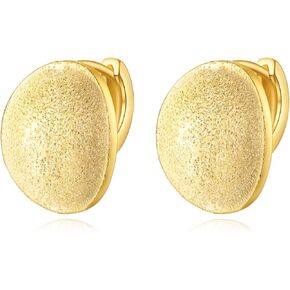 HIUS Vintage Textured Huggie Hoop Earrings Stud Earrings for Women, 18K Gold Plated Chunky Hoop Earrings, Hammered Heart Oval Round Disc Earrings for Teen Girls in Saudi Arabia