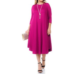 Pastel by Vivienne Women's Swing Three-Quarter Sleeve Midi Dress Plus Size Casual Formal in Kuwait