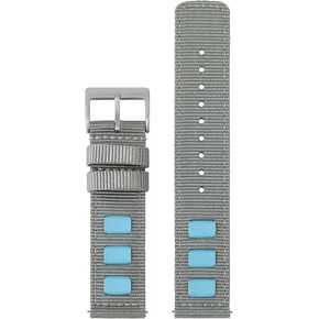 Quick Release Rugged Nylon Watch Strap 20mm 22mm - Durable Nylon Fabric with Leather Hybrid Watch Band for Regular & Smart Watches