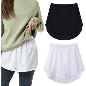 Shirt Extender for Women, Half Shirts for Women Layering Plus Size, Adjustable Layering Fake Top Lower Sweep Shirt