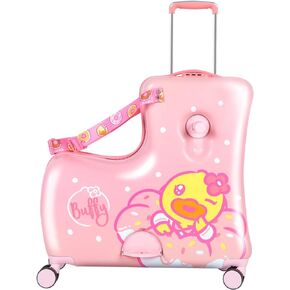 eing Children's Ride-On Travel Suitcase,Travel Rolling Kid's Luggage with Wheels Carry Trolley Luggage with Password Lock,Cute Funny Children's Ride On Trolley Luggage,24 Inch(Red Car)