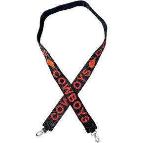 Lashicorn Oklahoma Beaded Purse Strap Gameday Cowboy Hat Orange and Black 49" long for College Football Clear Bag Beads State Sports Purse Strap in Saudi Arabia