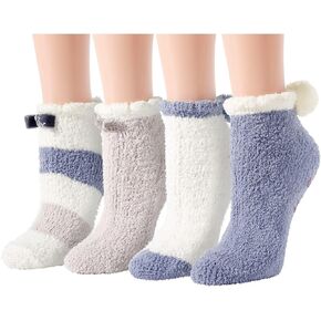 Zmart Fuzzy Anti-Slip Socks Non Slip Fluffy Slipper Socks for Women Girls with Grippers