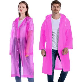 Raincoat 2 Pack Rain Ponchos for men women Adults, Reusable Portable rain coat with Hood
