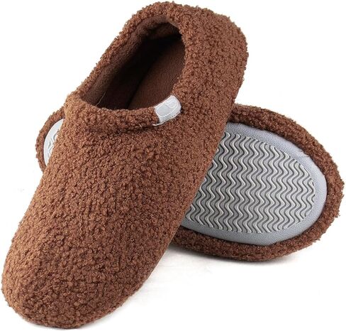 Nyicey Women's Fuzzy Teddy Curly Fur Memory Foam Slippers for Ladies Lightweight Bedroom House Home Shoes Indoor Outdoor in Kuwait