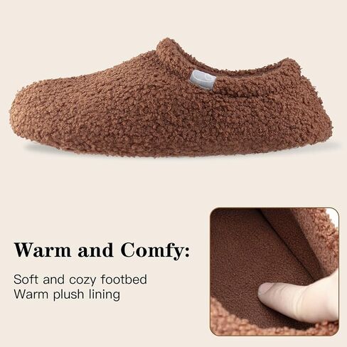 Nyicey Women's Fuzzy Teddy Curly Fur Memory Foam Slippers for Ladies Lightweight Bedroom House Home Shoes Indoor Outdoor in Kuwait