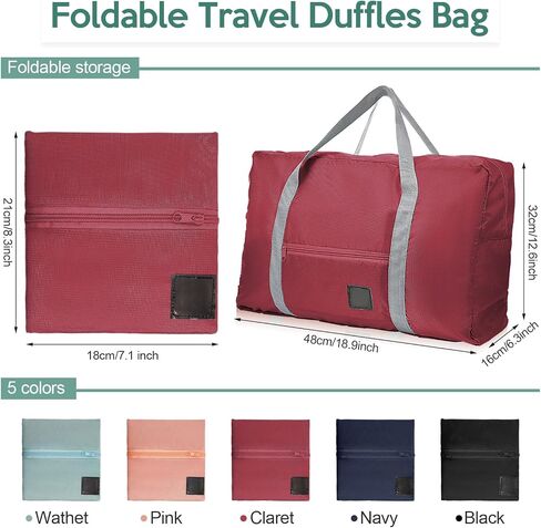 15 Pcs Foldable Travel Duffel Bags Women Weekender Bags Lightweight Luggage Bag Personal Item Bag Sports Gym Bag for Unisex Weekender Overnight Airport in Saudi Arabia