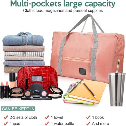 15 Pcs Foldable Travel Duffel Bags Women Weekender Bags Lightweight Luggage Bag Personal Item Bag Sports Gym Bag for Unisex Weekender Overnight Airport in Saudi Arabia