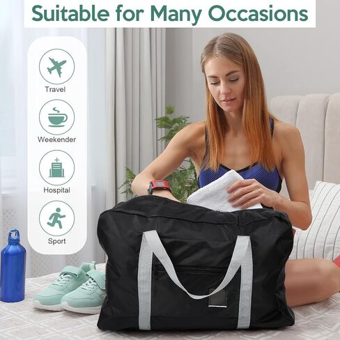 15 Pcs Foldable Travel Duffel Bags Women Weekender Bags Lightweight Luggage Bag Personal Item Bag Sports Gym Bag for Unisex Weekender Overnight Airport in Saudi Arabia